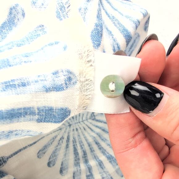 Joie 100% Linen Button Down Shirt Women's Med CoastalCowgirl Nautical Boho - Picture 5 of 9